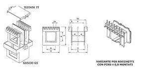 , Spulenkörper EI 54 LAM. 45×54 Spulenkörper EI 54 LAM. 45×54