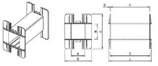 , Spulenkörper UI 210 Lam. 350×350 Spulenkörper UI 210 Lam. 350×350